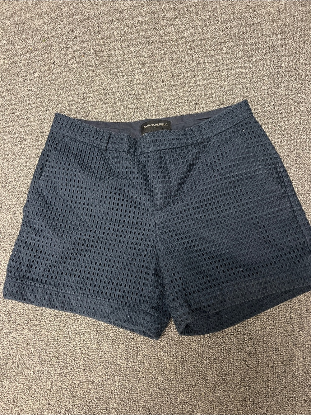 Banana Republic Navy Eyelet Bermuda Shorts
